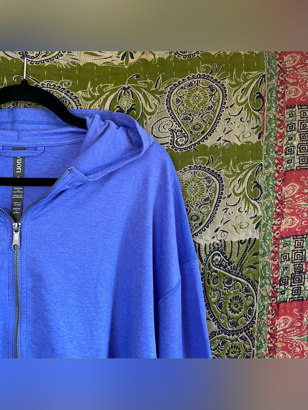 NWT Vuori Bright Iris Heather Halo Modern Full Zip Hoodie Large Top Rated - Picture 4 of 15